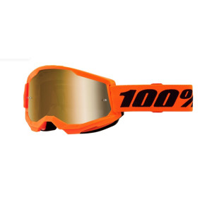 100% Crossbril Strata 2 Neon Orange Mirror Gold
