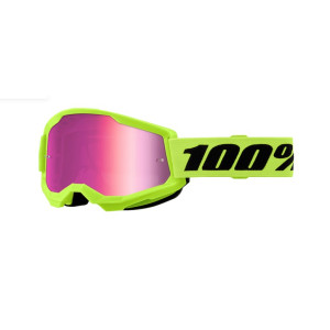 100% Crossbril Strata 2 Neon Yellow Mirror Pink