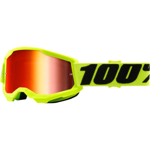 100% Kinder Crossbril Strata 2 Youth Fluo Yellow/Mirror Red