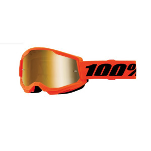 100% Kinder Crossbril Strata 2 Youth Neon Orange Mirror Gold